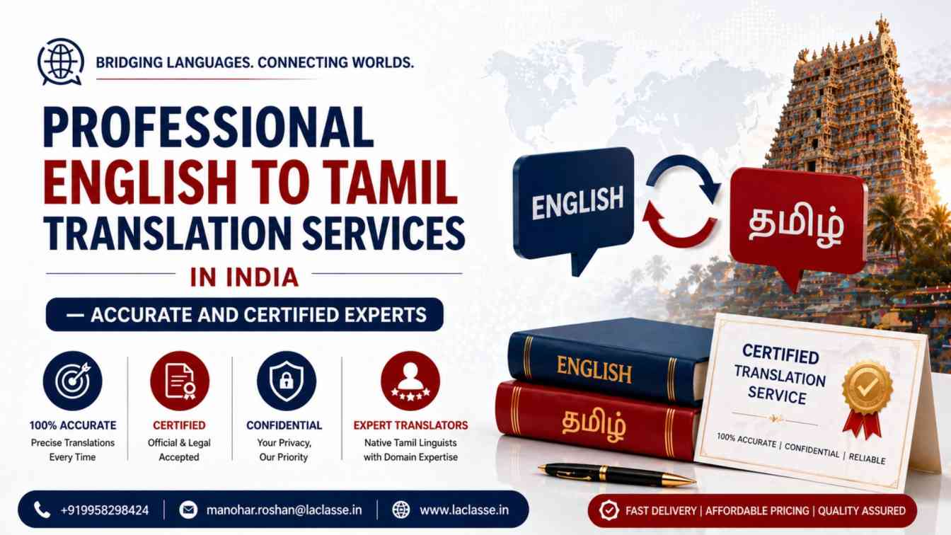 Professional English to Tamil Translation Services in India — Accurate and Certified Experts